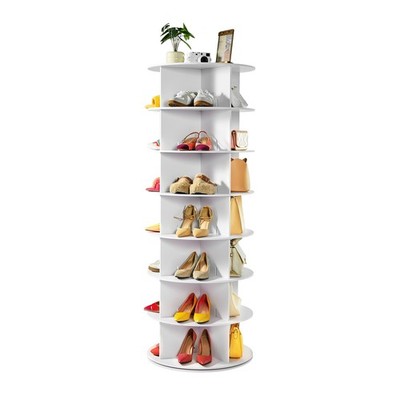 Uimoso 7-Tier Rotating Shoe Rack Tower with 360° Spinning Design, White