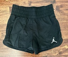 EUC Jordan Girls' Black Jumpman High Flying High Waisted Shorts Size M 10-12 Yrs