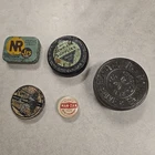 Vintage/Antique Lot Of 5 Small Tins/Containers Advertising Metal Mid Century