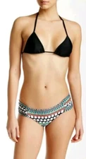NWT $74 Luli Fama Cosmos In Miami Scrunch Side Full Bikini Bottom Sz XS