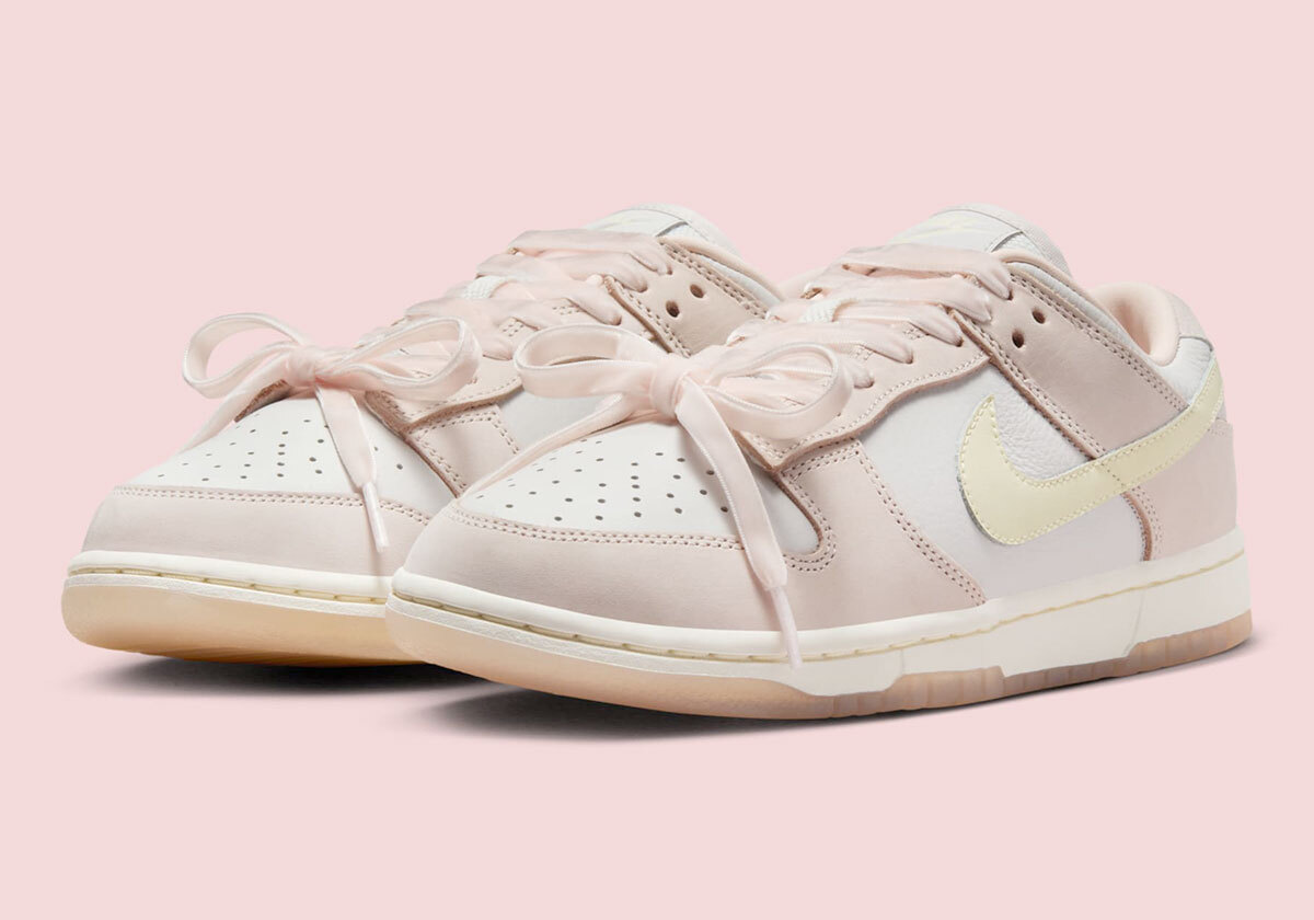 ☆NIKE☆ ダンク DUNK LOW PRM Light Soft Pink 大人気★追跡可 Nike Dunk Low PRM Light Soft Pink Ribbon Laces FB7910-601 sz