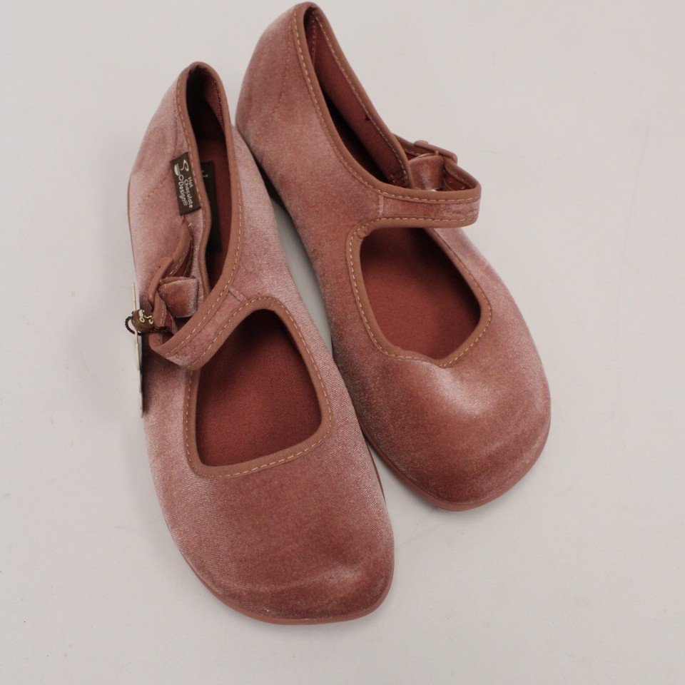 Women's HOT CHOCOLATE DESIGN Pink Velvet MaryJane Shoes Size UK4 SB3