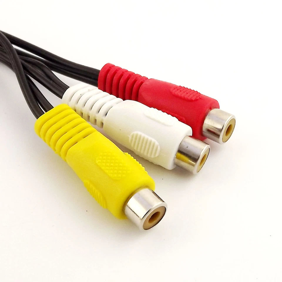 1pcs 3x RCA Phono Female to 6x RCA Male Splitter Audio Video AV Adapter Cable - Image 3 of 4