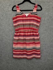 Loft Dress Womens 4P Sleeveless Elastic Waist Scoop Neck Lightweight Multicolor