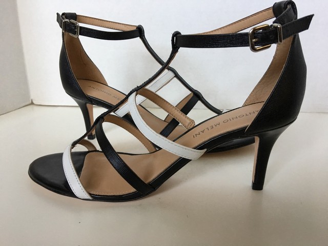 antonio melani Strappy Black/white Sandal -size 9.5M -new | eBay