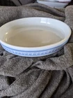 PYREX BRITTANY BLUE PATTERN 9.75 INCH QUICHE PAN 1967-1968 VINTAGE FREE US SHIP