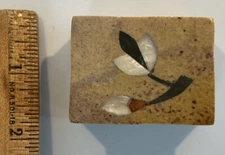 Vintage -Fetco -Square -Stone -Trinket Box -Hand Made in India