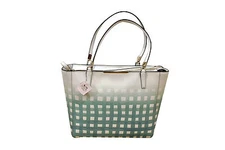NWT COACH MADISON EAST/WEST TOTE IN GINGHAM SAFFIANO LEATHER  30118 MSRP $328