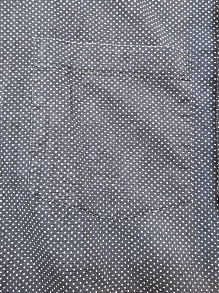 Tommy Hilfiger Men Short Sleeve Button Shirt Extra Large Stretch Blue White Dots - Image 3 of 4