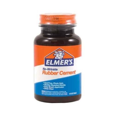 Elmer's Rubber Cement 4.1oz No Wrinkle Quick Dry Projects Repairs Office Home