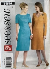 Butterick See & Sew 4576 EASY Shift DRESS sewing pattern 14 16 18 UNCUT