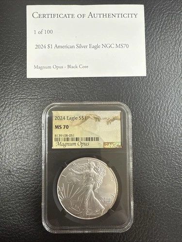 2024 American Silver Eagle NGC MS70 Magnum Opus & Black Core