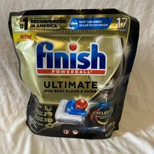 Finish Powerball ULTIMATE 4-In-1 Dishwasher Detergent Tabs-17ct.-Free Shipping!