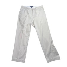 Polo Ralph Lauren Men Cotton Khaki Chino Flat Front Pants Size 34x30 Casual