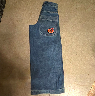 Undefeated Originals Women s Blue Wide-Leg Denim Jeans Logo 5-Pocket Mid Rise
