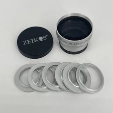 Zeikos Lens 37mm PRO HD 2.5x Telephoto Lens DC/DV With 6 Step Up Ring Adapters