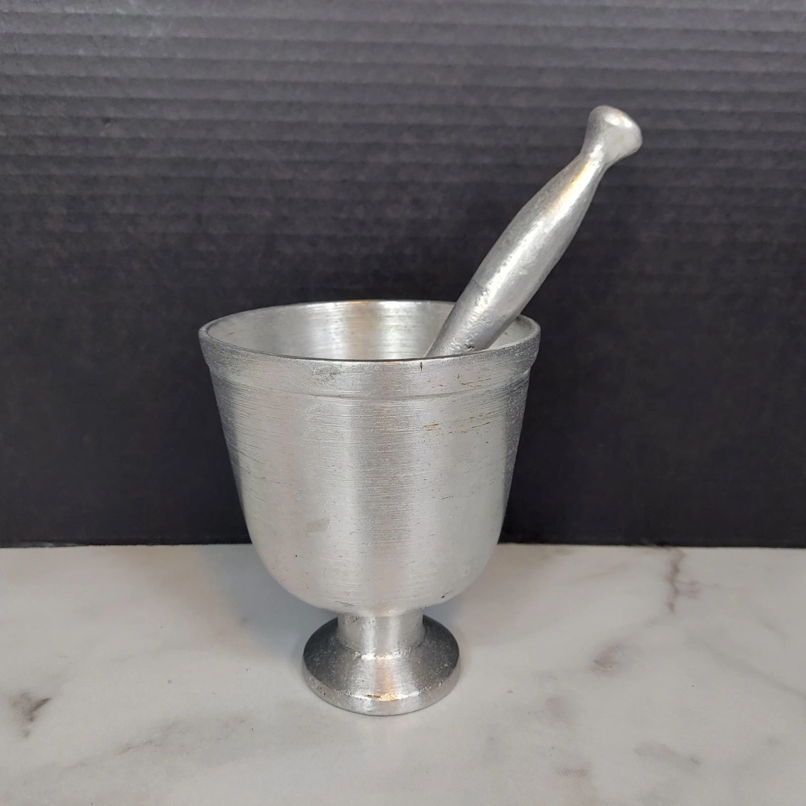 Vtg Cast Aluminum Mortar & Pestle Spice Guacamole Manual Kitchen Grinder Tool