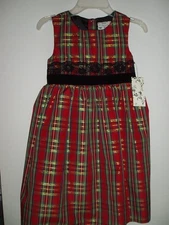 Brooke Lindsay Girl's Hoilday Plaid Dress Size 4 New