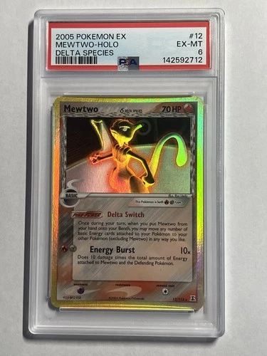 2005 Pokemon EX Delta Species Mewtwo Holo #12 Ex-Mint PSA 6 LOW POP