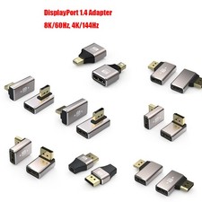 90 Degree Up/Down DP 1.4 Adapter L-Shaped Male to Female 8K 60Hz for Laptop PC