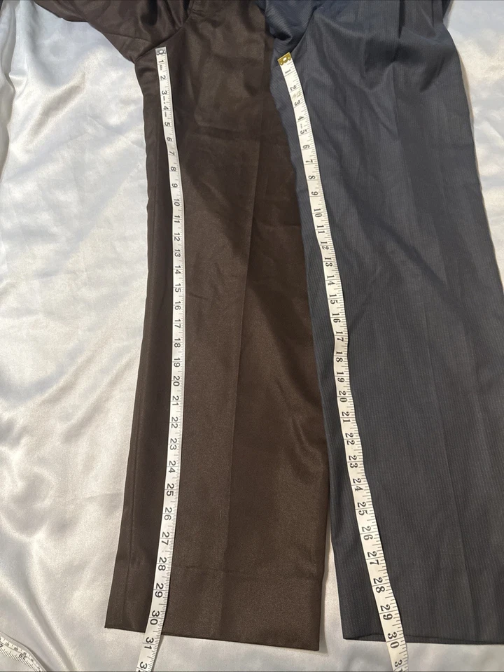 Lot Of 2 Mens Dress Pants Size 40x30 Gray Brown Shine - Image 3 of 4