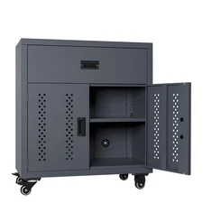 Rolling Garage Tools Storage Steel Cabinet Utility Organizer Chest Locker H31.5"