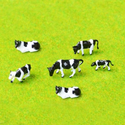 10 Stück Kühe Spur H0 1:87 Rinder für Weide Bauernhof Modellbahn top bemalt NEU