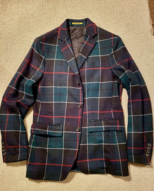 Polo Ralph Lauren Rugby Holiday Tartan Plaid Sport Coat Mens S vintage