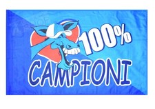 BANDIERA DEL NAPOLI 100% CAMPIONI 4° SCUDETTO CM 94x140 CALCIO TIFOSI SENZA ASTA