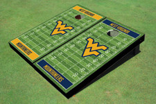 West Virginia University Alternating Football Field Custom Cornhole Boards