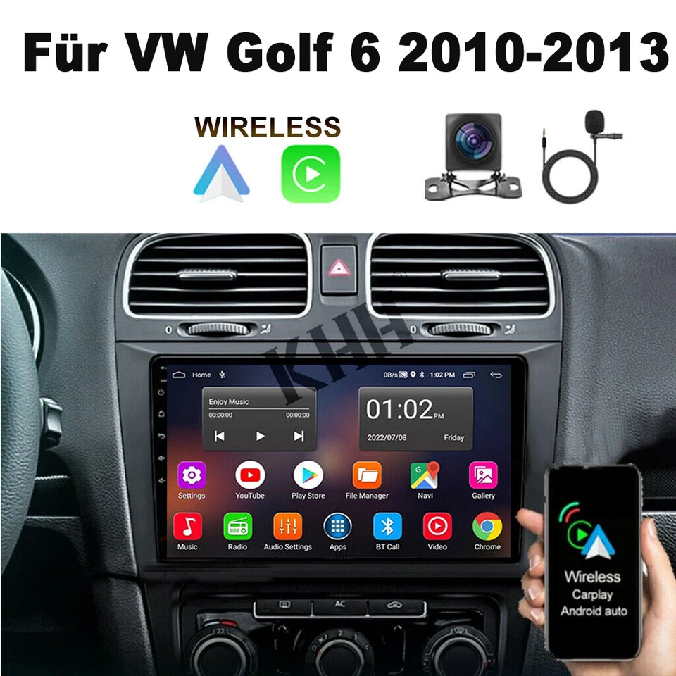 KHH 9" Für VW Golf 6 2010-2013 Carplay Android 13 Autoradio BT GPS Navi DSP 2+64GB