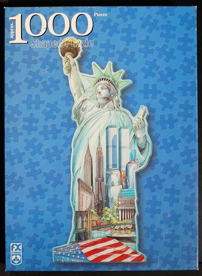 Statue of Liberty 1000 Piece Shaped Puzzle with Twin Towers USED - Image 2 of 4