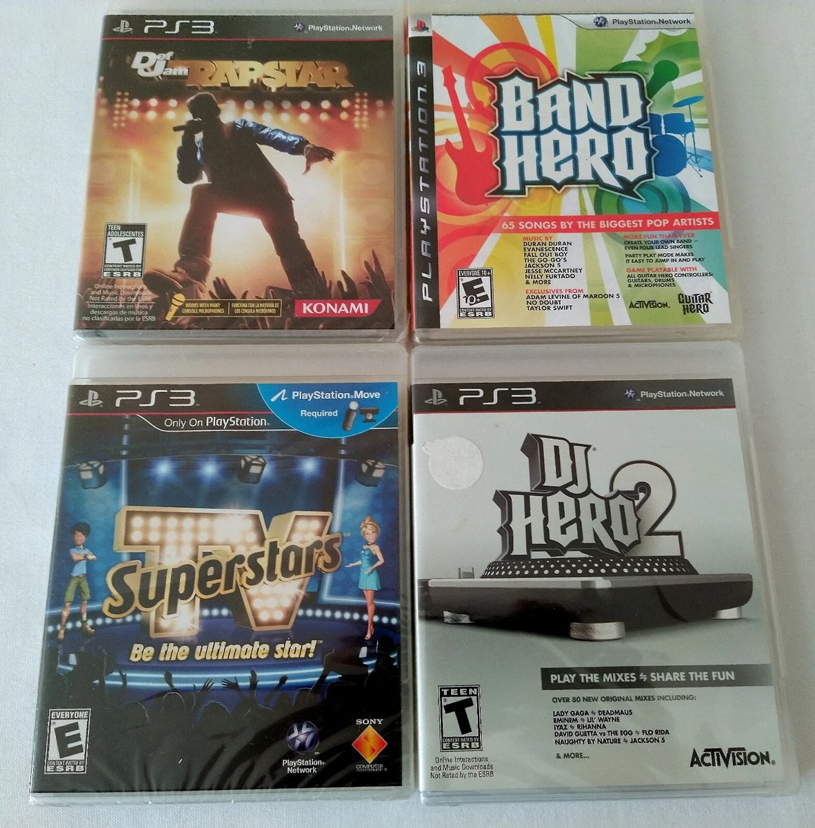 4 NEW VIDEO GAME LOT BUNDLE MUSIC PLAYSTATION 3 PS3 PSP DJ HERO 2