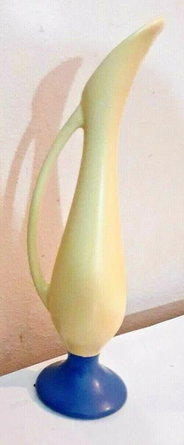Haeger Pottery 14" Elongated Vase Pitcher Yellow/Blue 130-68