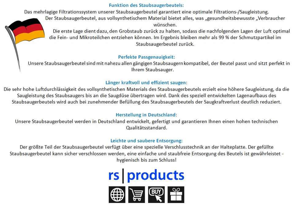 5 Staubsaugerbeutel für LIDL Aquapur, W5, DIV 1010, DIV1010 - Bild 3 von 4