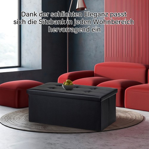 Mit Stauraum Sitztruhe Truhenbank Faltbar mit Stauraum Fußhocker Schemel Ottoman - Bild 9 von 13