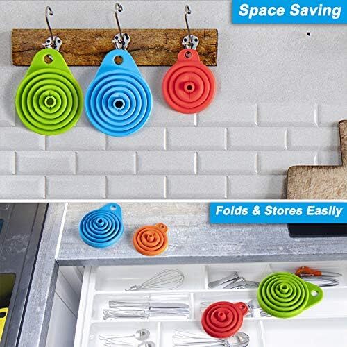 Hasgard-Funnels-Collapsible-Silicone-Set-Filling-Small-Bottles, Set of Four, Fo - Bild 2 von 7