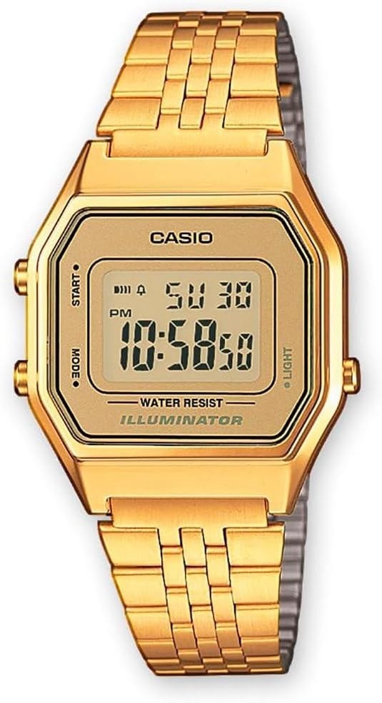 Montre Casio LA680WEGA-9ER dorée montre digitale vintage femme