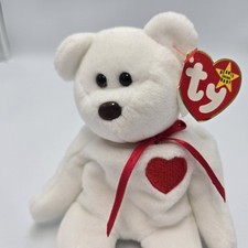 Ty Beanie Babies  Valentine Bear VALENTINO FEBRUARY 14 White  Retired