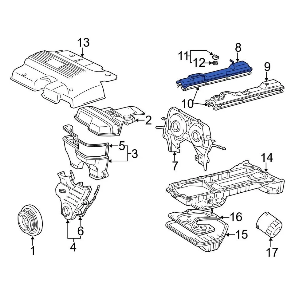 For Lexus GS300 1998-2005 Lexus 1120146064 Left Engine Valve Cover - Изображение 3 из 3