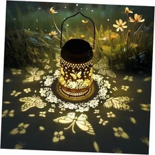 Solar Lanterns Outdoor Waterproof Hanging Solar Lights Metal Butterfly