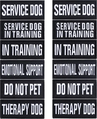 PISTHA 12 Pieces Removable Tactical Dog Harness Service Dog Vest Patches Do Not Pet in