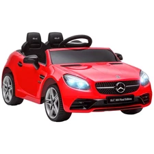 12V Electric Cars for Kids w/ Parental Remote, Two Motors, Music Lights Red