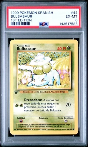 1999 POKEMON SPANISH 1ST EDITION #44 BULBASAUR PSA 6