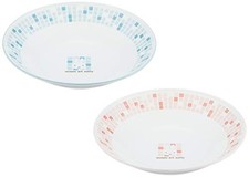 Dick Bruna Miffy Mosaic Art Miffy Pasta Plate Pair Set in Gift Box 22cm Diameter