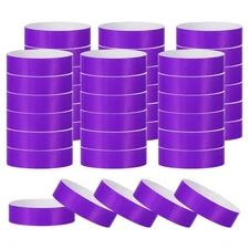 200 Pack Paper Wristbands for Events, Concert Wrist Bands Dark Purple