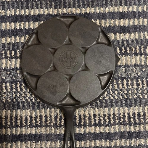 Vintage Griswold Cast Iron No. 34 Plett Swedish Pancake Skillet Pan