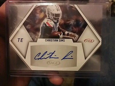 Christian Sims 2023 Sage High Series Silver Auto RC #A-CS3 Bowling Green 