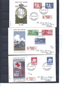 DENMARK-COVERS-FDC-CACHETS-MIXED PERIODS-60+  COVERS-F-VF-#D50