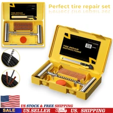 Tire Repair Kit with Plugs Fix Punctures & Plug Flats with Ease - Heavy Duty USA